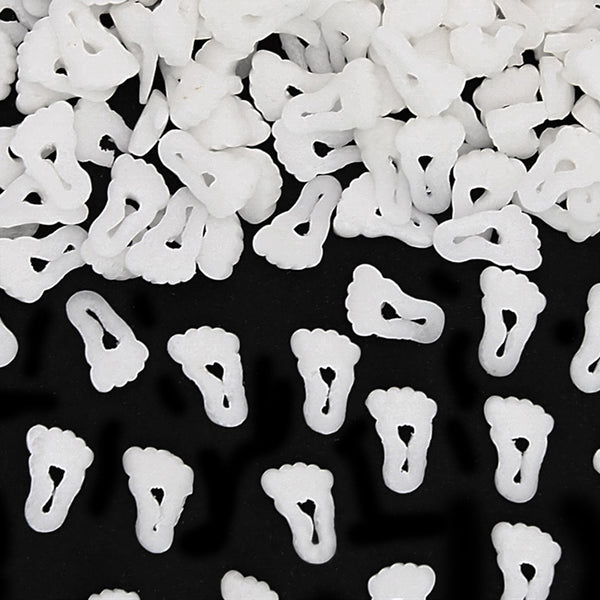 White Confetti Footprint - Nuts Free Gluten Free Sprinkles Cake Decor