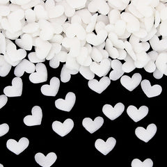 White Confetti Heart - Nut Free Natural Ingredients Sprinkles For Cake (Top 14 Allergen Free, Plant-based, Clean Label Free From GMO, Hydrogenated Fat, Palm oil, Certified Vegan, BRC, Kosher, Halal & FDA)