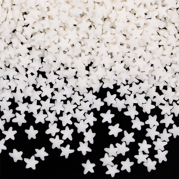 White Confetti Star - Nut Free Clean Label Sprinkles Cake Decoration