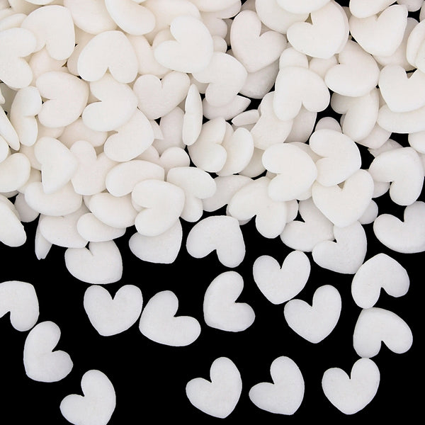White Confetti Super Heart - Kosher Certified Sprinkles Cake Decor