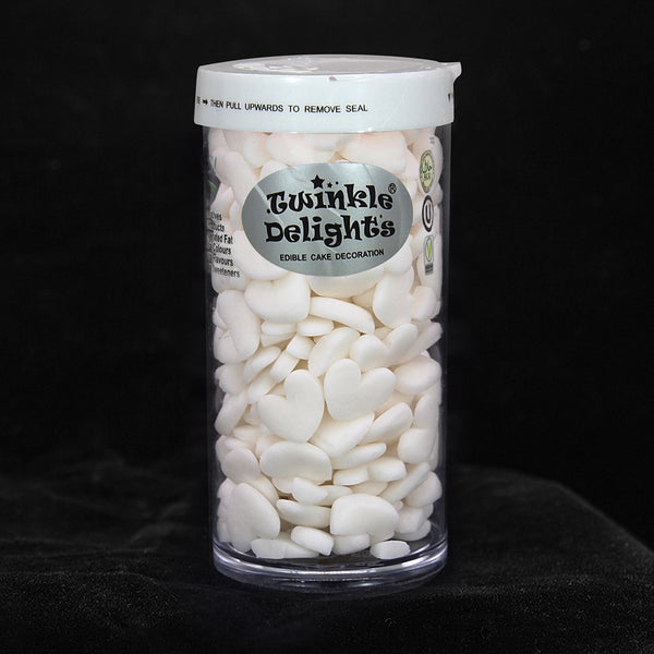 White Confetti Super Heart - Kosher Certified Sprinkles Cake Decor