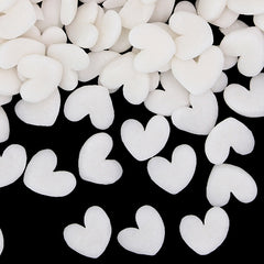 White Confetti Super Heart - Kosher Certified Sprinkles Cake Decor (Top 14 Allergen Free, Naturally Sourced Ingredients, Plant-based, Clean Label Free From GMO, Hydrogenated Fat, Palm oil, Vegan, BRC, Halal & FDA)