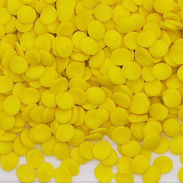 Yellow Confetti 8MM Big Sequins - Gluten Free Halal Sprinkles For Cake