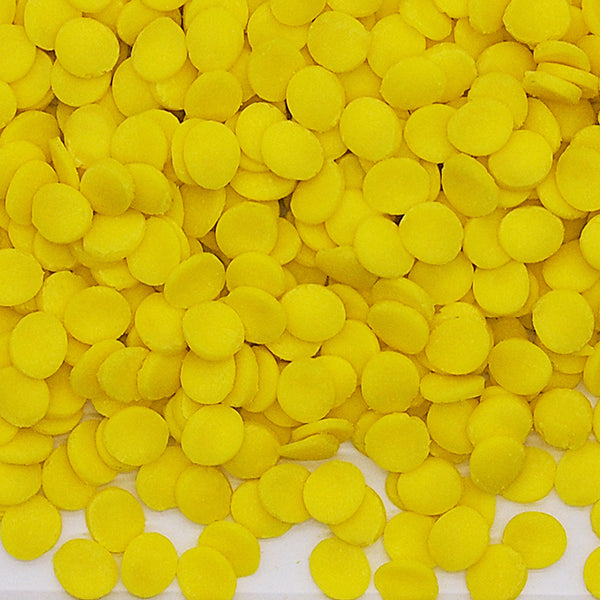 Yellow Confetti 8MM Big Sequins - Gluten Free Halal Sprinkles For Cake
