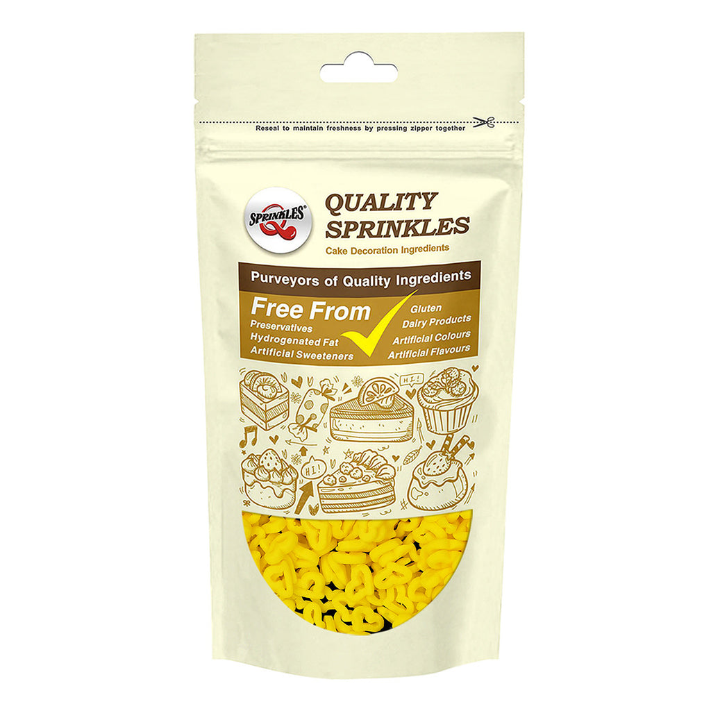 Yellow Confetti Angel Heart - Soya Free Natural Ingredients Sprinkles