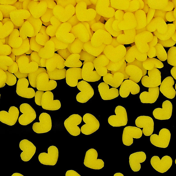 Yellow Confetti Heart - Dairy Free Halal Sprinkles Cake Decorations
