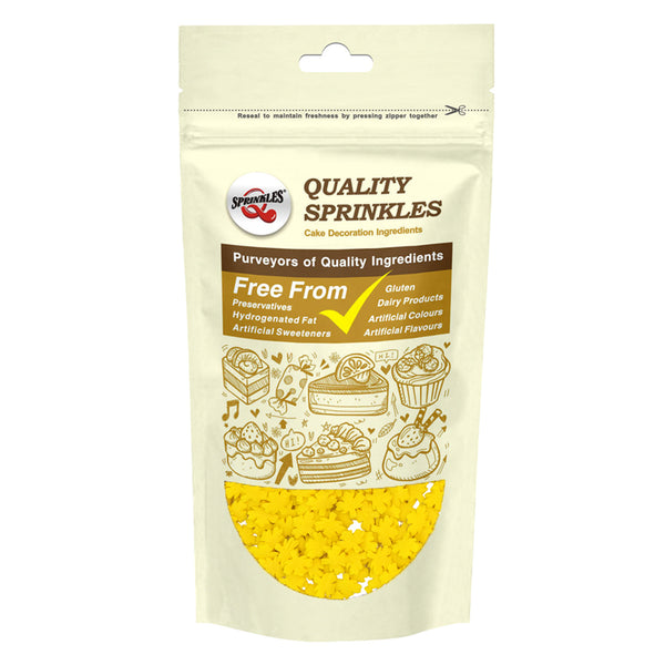Yellow Confetti Maple Leaves - Soya Free Natural Ingredient Sprinkles