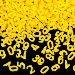 Yellow Confetti Number - Kosher Certified Nuts Free Sprinkles For Cake (Top 14 Allergen Free, Naturally Sourced Ingredients, Plant-based, Clean Label Free From GMO, Hydrogenated Fat, Palm oil, Vegan, BRC, Halal & FDA)