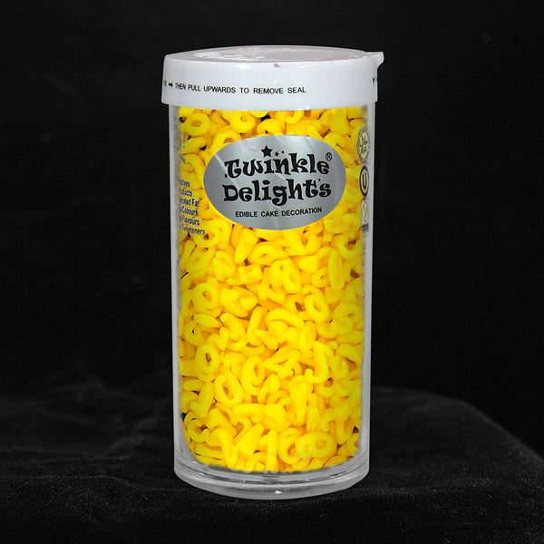 Yellow Confetti Number - Kosher Certified Nuts Free Sprinkles For Cake