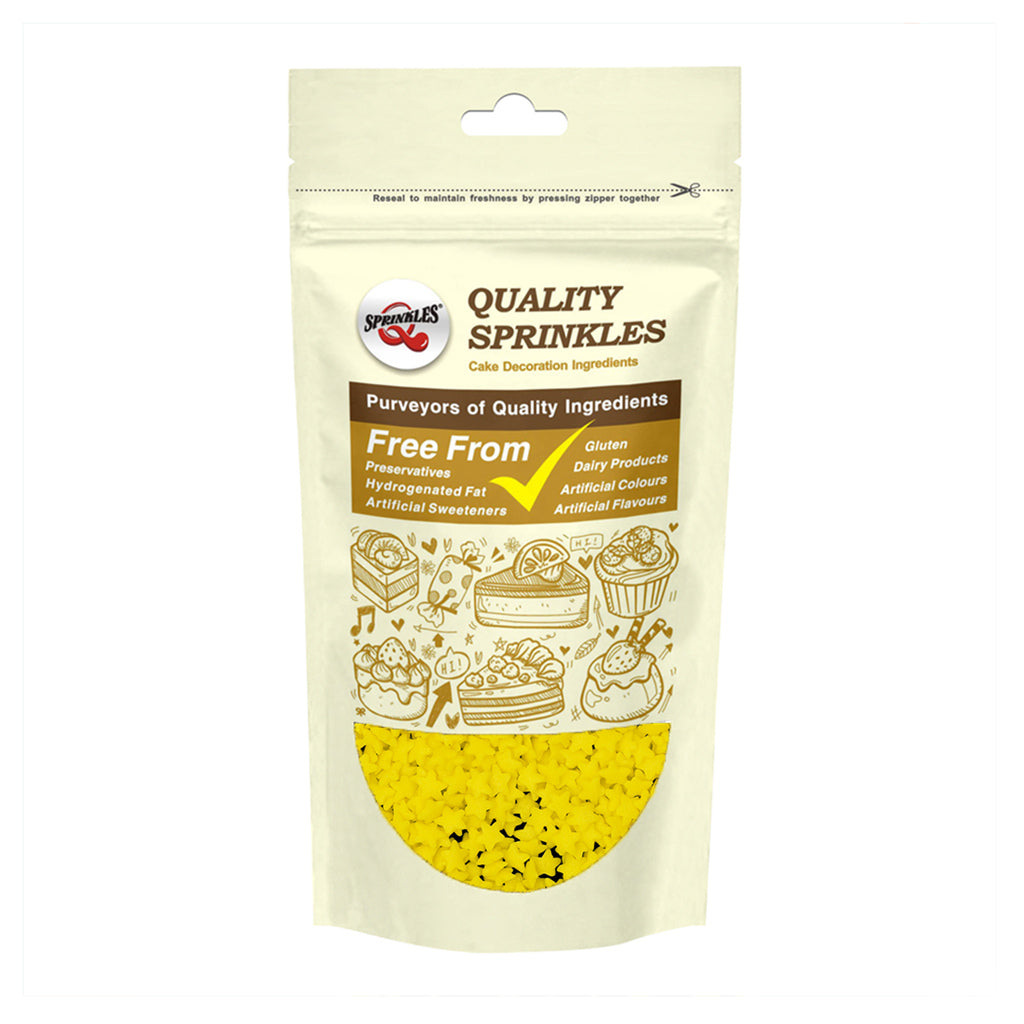 Yellow Confetti Star - Nuts Free Soya Free Kosher Certified Sprinkles