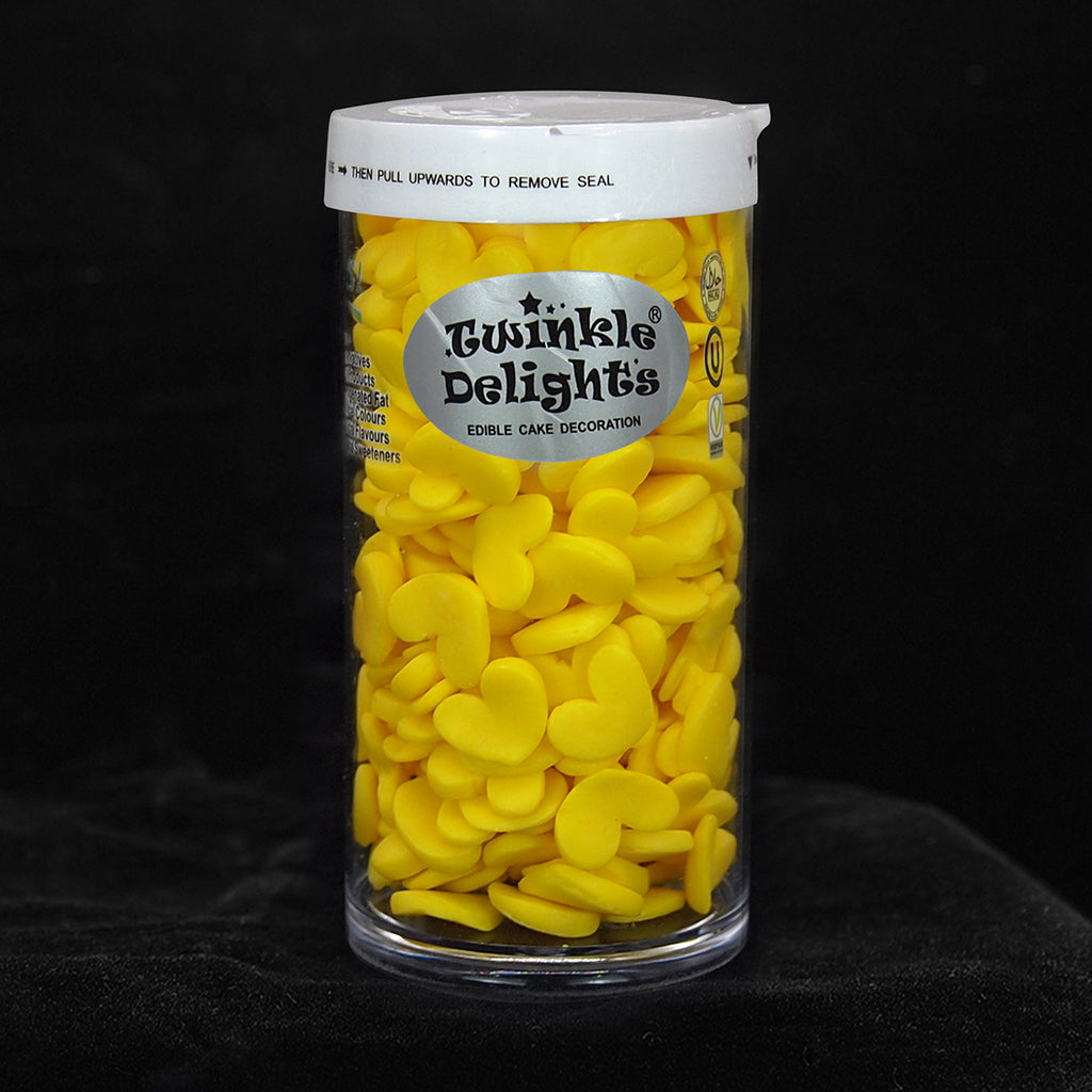 Yellow Confetti Super Heart - Soya Free Natural Ingredients Sprinkles