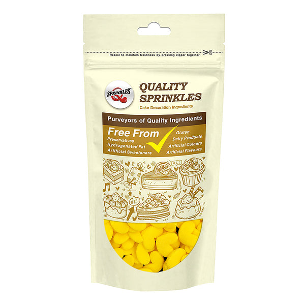 Yellow Confetti Super Heart - Soya Free Natural Ingredients Sprinkles