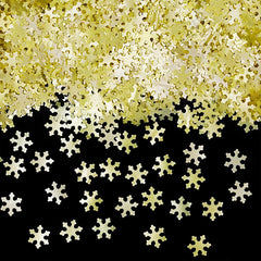 Yellow Glitter Snowflakes - Dairy Free Clean Label Edible Decoration (Top 14 Allergen Free, Naturally Sourced Ingredients, Plant-based, Free From GMO, Hydrogenated Fat, Palm oil, Certified Vegan, BRC, Kosher, Halal & FDA)