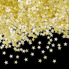 Yellow Glitter Stars - Non Gluten Kosher Certified Edible Decoration (Top 14 Allergen Free, Naturally Sourced Ingredients, Plant-based, Clean Label Free From GMO, Hydrogenated Fat, Palm oil, Vegan, BRC, Halal & FDA)