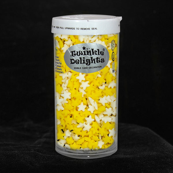 Yellow & White Confetti Star - Nuts Free Kosher Certified Sprinkles