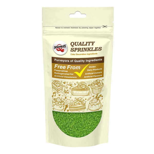 Green Sugar Crystals - Dairy Free Nut Free Vegan Sprinkles For Cakes