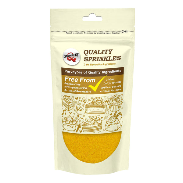 Yellow Sugar Crystals - Dairy Free Nut Free Halal Certified Sprinkles