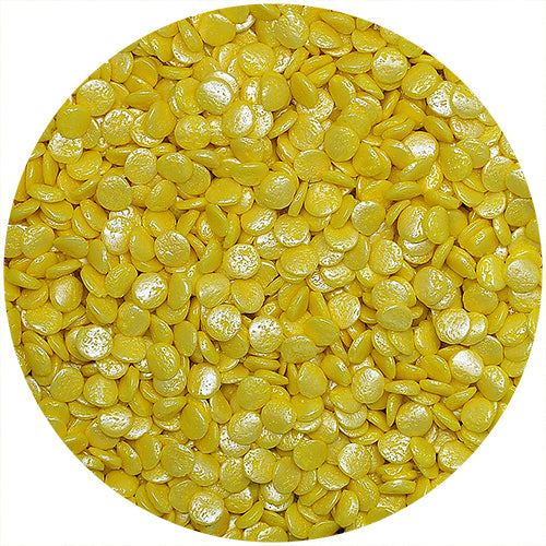 Shimmer Yellow Confetti Sequins - Nuts Free Soya Free Halal Sprinkles