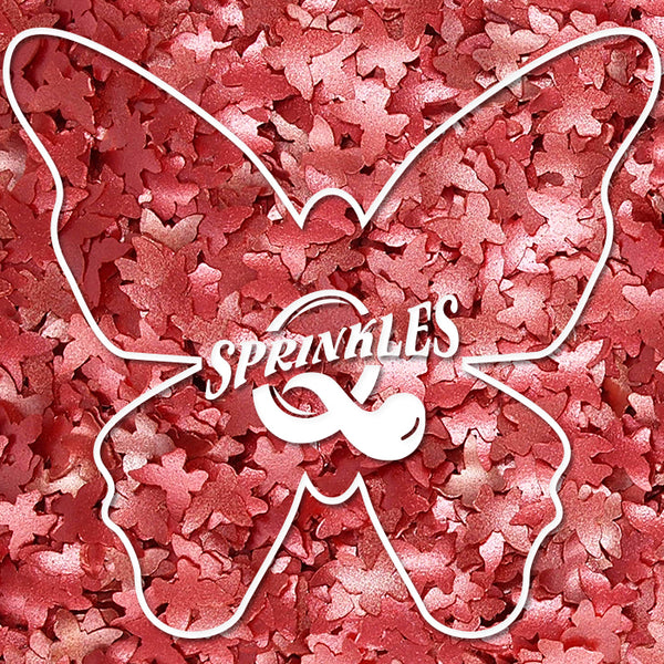 Red Glitter Butterflies - Non GMO Halal Certified Edible Decoration