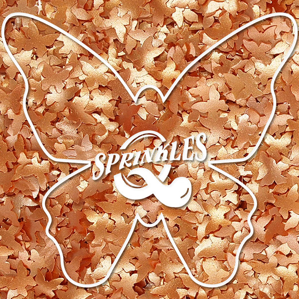 Orange Glitter Butterflies - No Nut Kosher Certified Edible Decoration