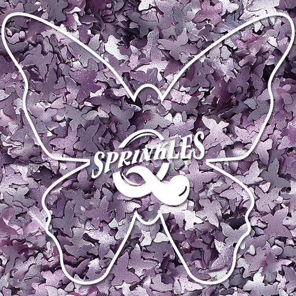 Purple Glitter Butterflies - Dairy Free Vegan Edible Cake Decoration