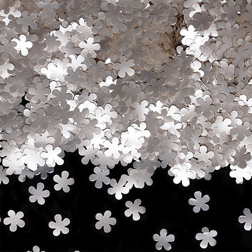 White Glitter Flowers - Natural Ingredients Halal Edible Decoration