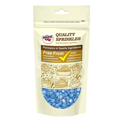 Shimmer Blue Confetti Sequins - Soy Free Natural Ingredients Sprinkles