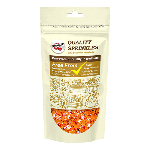 Shimmer Orange Confetti Star - Gluten Free Nuts Free Halal Sprinkles