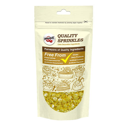 Shimmer Yellow Confetti Sequins - Nuts Free Soya Free Halal Sprinkles