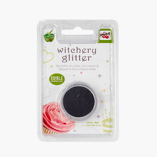 Black Witchery Glitter - No Soya Non GMO Vegan Edible Cake Decoration