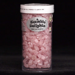 Shimmer Pink Sugar Rocs - No Gluten Nuts Free Vegan Sprinkles For Cake (Top 14 Allergen Free, Naturally Sourced Ingredients, Plant-based, Clean Label Free From GMO, Hydrogenated Fat, Palm oil, BRC, Kosher, Halal & FDA)