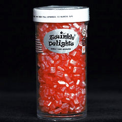Shimmer Red Sugar Rocs - No Soya Clean Label Sprinkles Cake Decoration (Top 14 Allergen Free, Naturally Sourced Ingredients, Plant-based, Free From GMO, Hydrogenated Fat, Palm oil, Certified Vegan, BRC, Kosher, Halal & FDA)