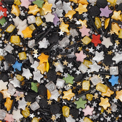 Rocking Star - Gluten Free Clean Lable Vegan Sprinkles Mix Cake Decor (Top 14 Allergen Free, Naturally Sourced Ingredients, Plant-based, Free From GMO, Hydrogenated Fat, Palm oil, BRC, Kosher, Halal & FDA)