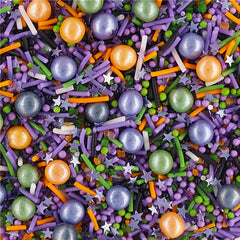 Spooky Shadow - Nut Free Kosher Certified Clean Lable Sprinkles Medley (Top 14 Allergen Free, Naturally Sourced Ingredients, Plant-based, Free From GMO, Hydrogenated Fat, Palm oil, Vegan, BRC, Halal & FDA)