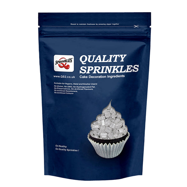 Shimmer White Sugar Rocs - Nuts Free Natural Ingredients Sprinkles