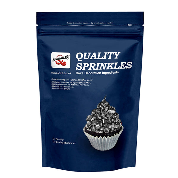 Shimmer Black Sugar Rocs - Soya Free Halal Sprinkles Cake Decoration