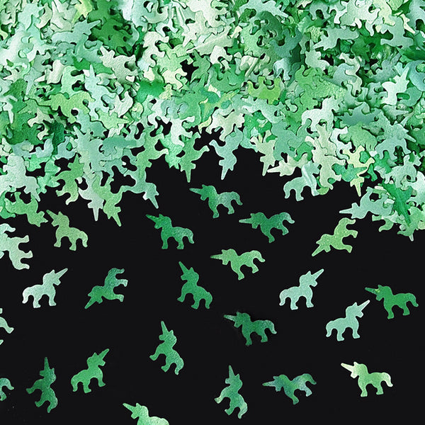 Green Glitter Unicorns - No Dairy Natural Ingredient Edible Decoration