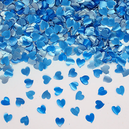 Blue Glitter Hearts - Nuts Free Clean Label Halal Edible Decoration