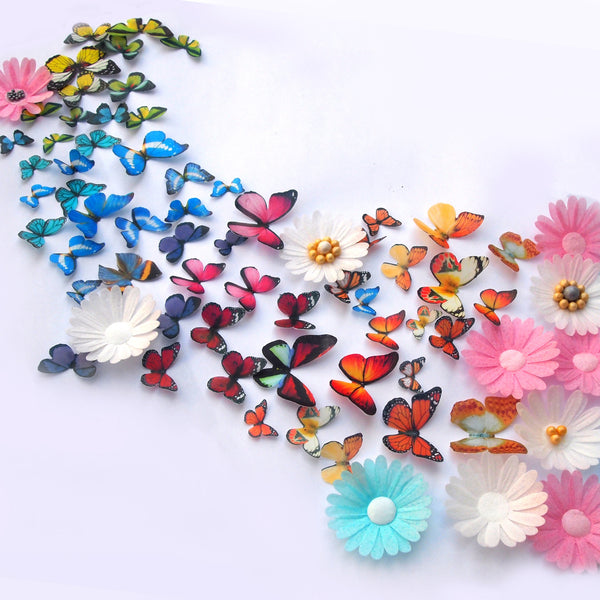Super Sale Bulk Pack 3D Edible Wafer Paper White & Pink Double Daisy