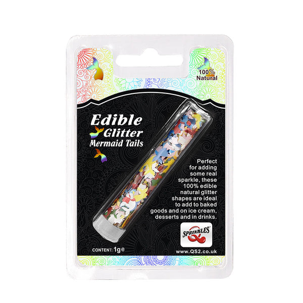 Rainbow Glitter Mermaid Tails - Dairy Free Vegan Edible Decoration