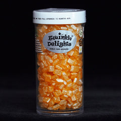 Shimmer Orange Sugar Rocs - Dairy Free Kosher Certified Sprinkles (Top 14 Allergen Free, Naturally Sourced Ingredients, Plant-based, Clean Label Free From GMO, Hydrogenated Fat, Palm oil, Vegan, BRC, Halal & FDA)