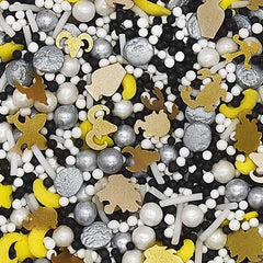 Charm Midnight - Gluten Free Vegan Sprinkles Medley Cake Decorations (Top 14 Allergen Free, Naturally Sourced Ingredients, Plant-based, Clean Label Free From GMO, Hydrogenated Fat, Palm oil, BRC, Kosher, Halal & FDA)