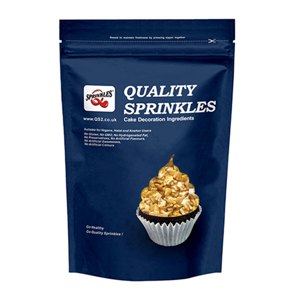 Gold Confetti Crown - Nuts Free Clean Label Sprinkles Cake Decoration