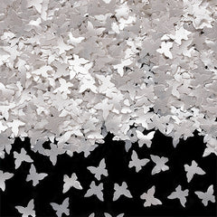 White Glitter Butterflies - No Dairy Vegan Certified Edible Decoration (Top 14 Allergen Free, Naturally Sourced Ingredients, Plant-based, Clean Label Free From GMO, Hydrogenated Fat, Palm oil, BRC, Kosher, Halal & FDA)