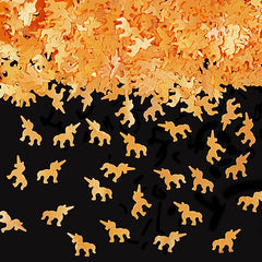 Orange Glitter Unicorns - Nuts Free Sugar Free Edible Cake Decoration (Top 14 Allergen Free, Naturally Sourced Ingredients, Plant-based, Clean Label Free From GMO, Hydrogenated Fat, Palm oil, Certified Vegan, BRC, Kosher, Halal & FDA)