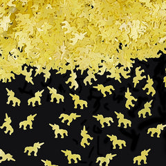 Yellow Glitter Unicorns - Soya Free Sugar Free Edible Cake Decoration (Top 14 Allergen Free, Naturally Sourced Ingredients, Plant-based, Clean Label Free From GMO, Hydrogenated Fat, Palm oil, Certified Vegan, BRC, Kosher, Halal & FDA)