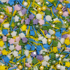 Flower Power - Gluten Free Nuts Free Easter Sprinkles Blend Cake Decor (Top 14 Allergen Free, Naturally Sourced Ingredients, Plant-based, Clean Label Free From GMO, Hydrogenated Fat, Palm oil, Certified Vegan, BRC, Kosher, Halal & FDA)
