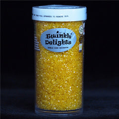 Gold Sugar Crystals - Natural Ingredients Sprinkles Cake Decoration (Top 14 Allergen Free, Plant-based, Clean Label Free From GMO, Hydrogenated Fat, Palm oil, Certified Vegan, BRC, Kosher, Halal & FDA)