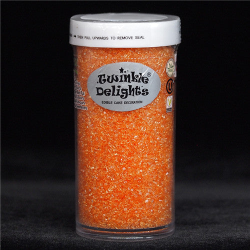 Orange Sugar Crystals - No Dairy No Soya Natural Ingredients Sprinkles