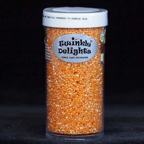 Shimmer Orange Sugar Crystals - Clean Label Sprinkles Cake Decoration